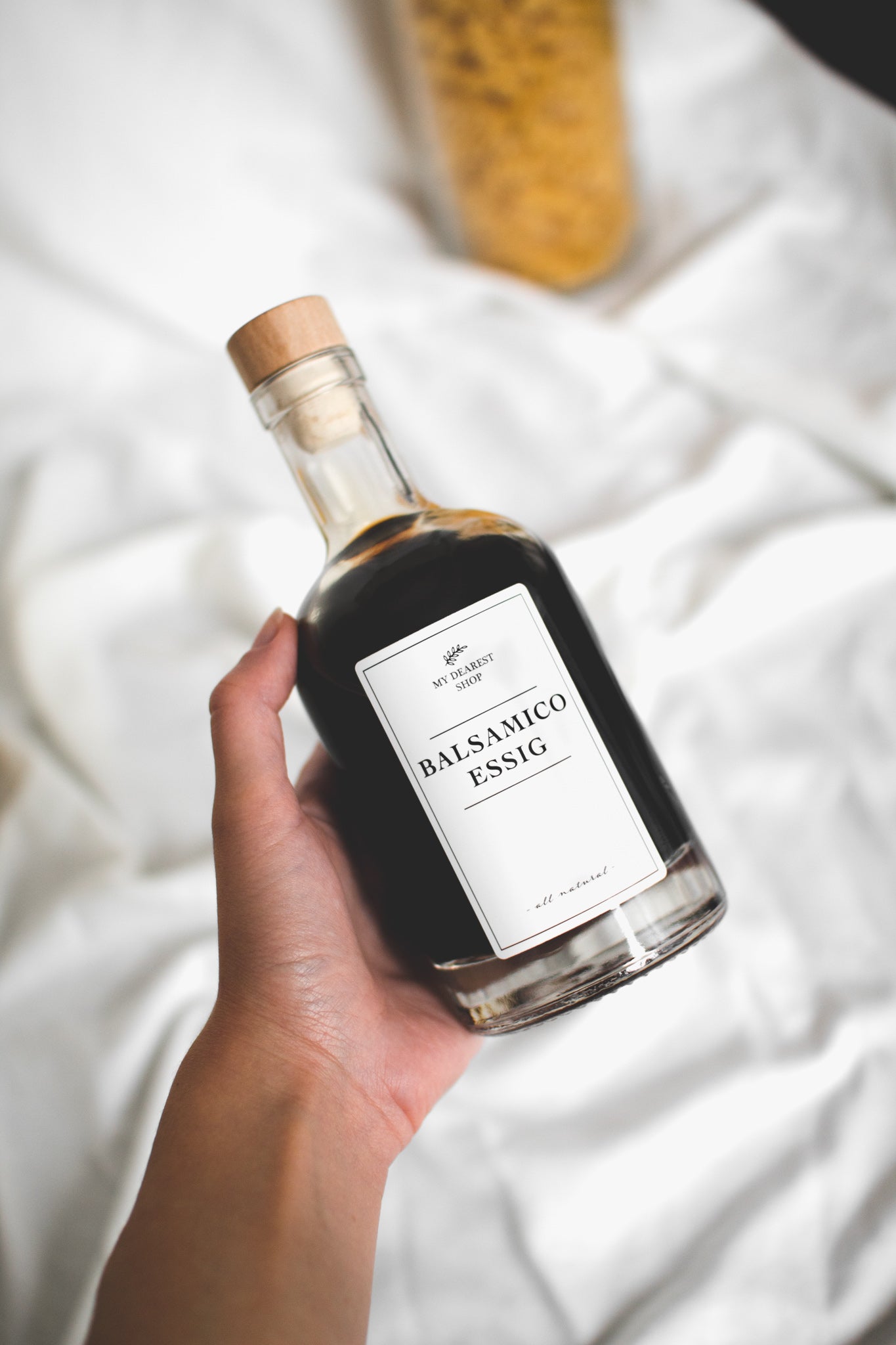 Glass bottle olive oil | vinegar - round 350ml