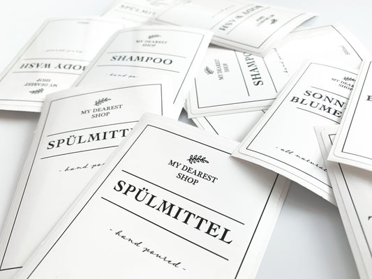 Water and scratch resistant labels individually | Labels | shiny