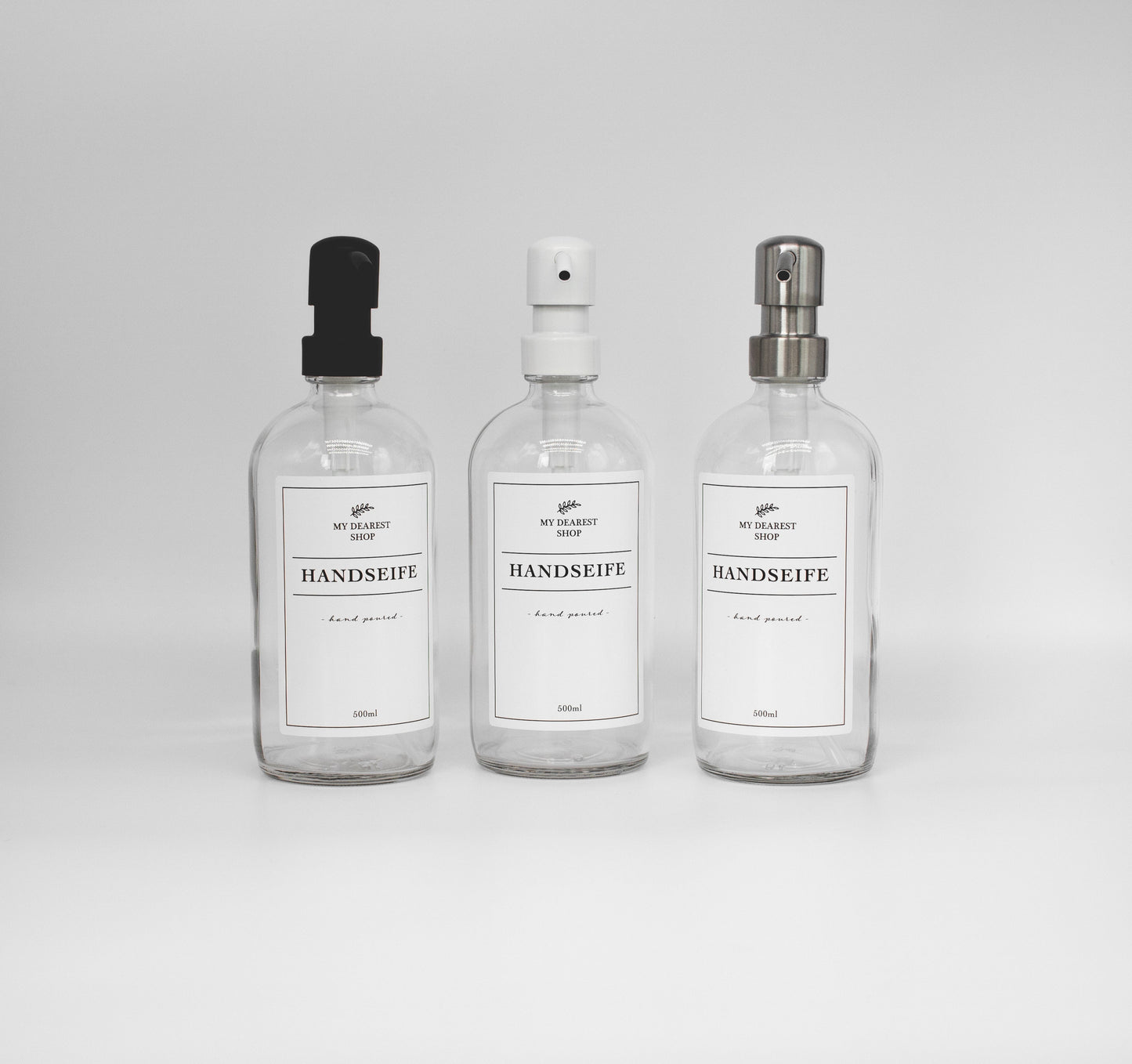 2 SET Glass | soap dispenser | Hand Wash & Dish Wash - 500ml